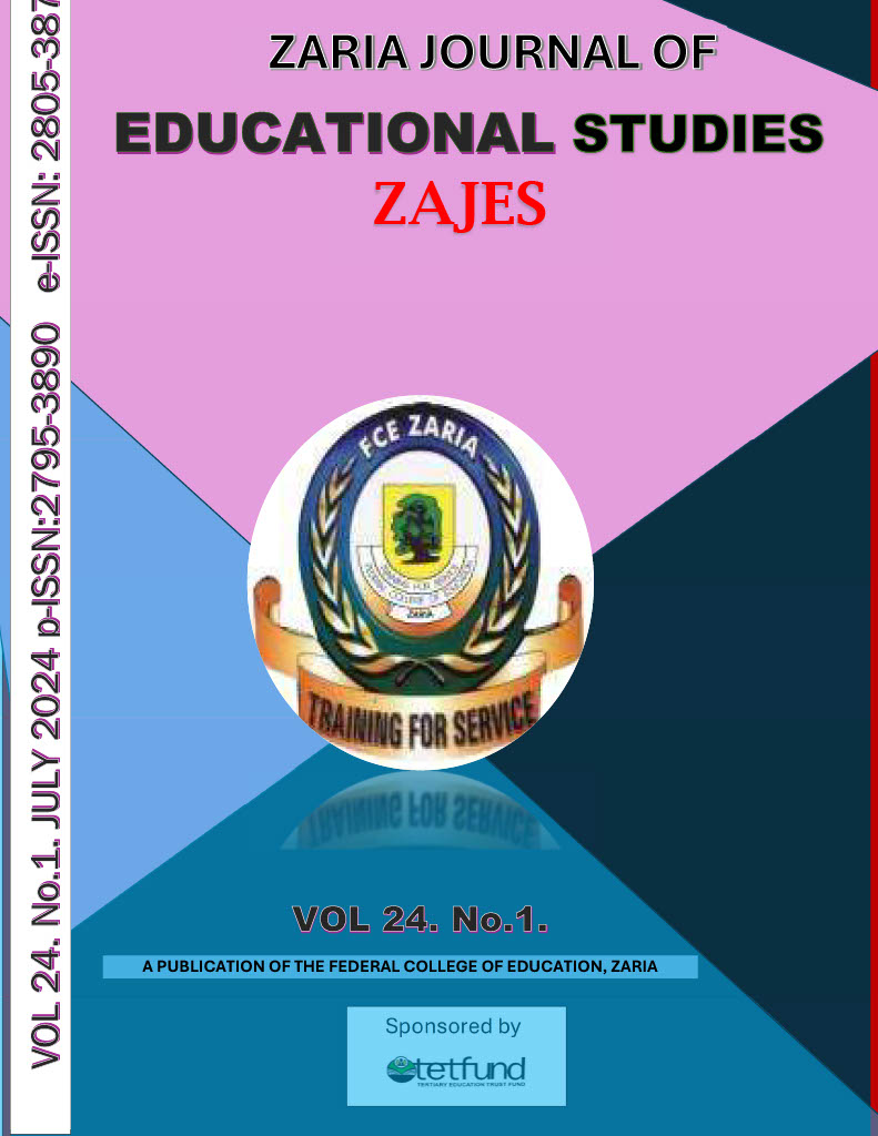 					View Vol. 24 No. 1 (2024): Zaria Journal of Educational Studies (ZAJES) 
				